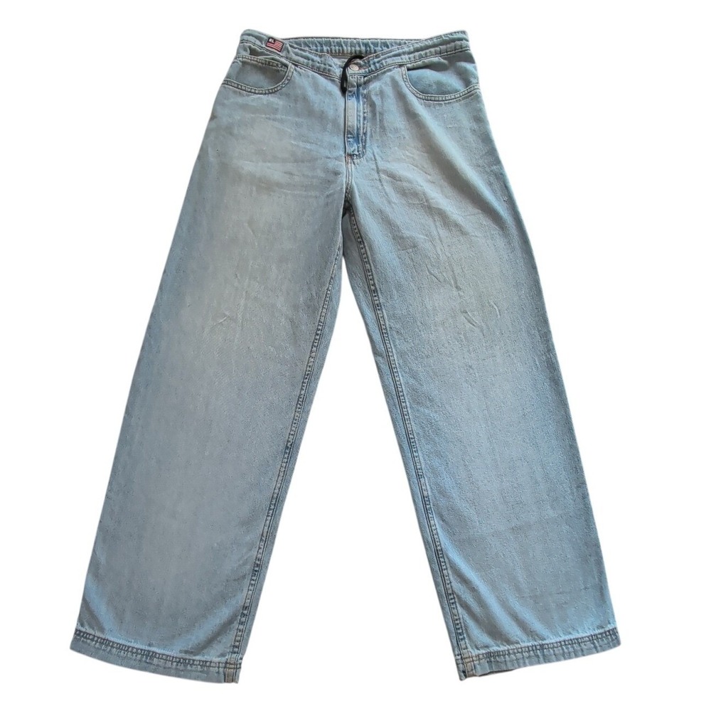 Polo Jeans Co. Ralph Lauren Blue Denim Drawstring Pant Wide Leg Women Sz 10x31